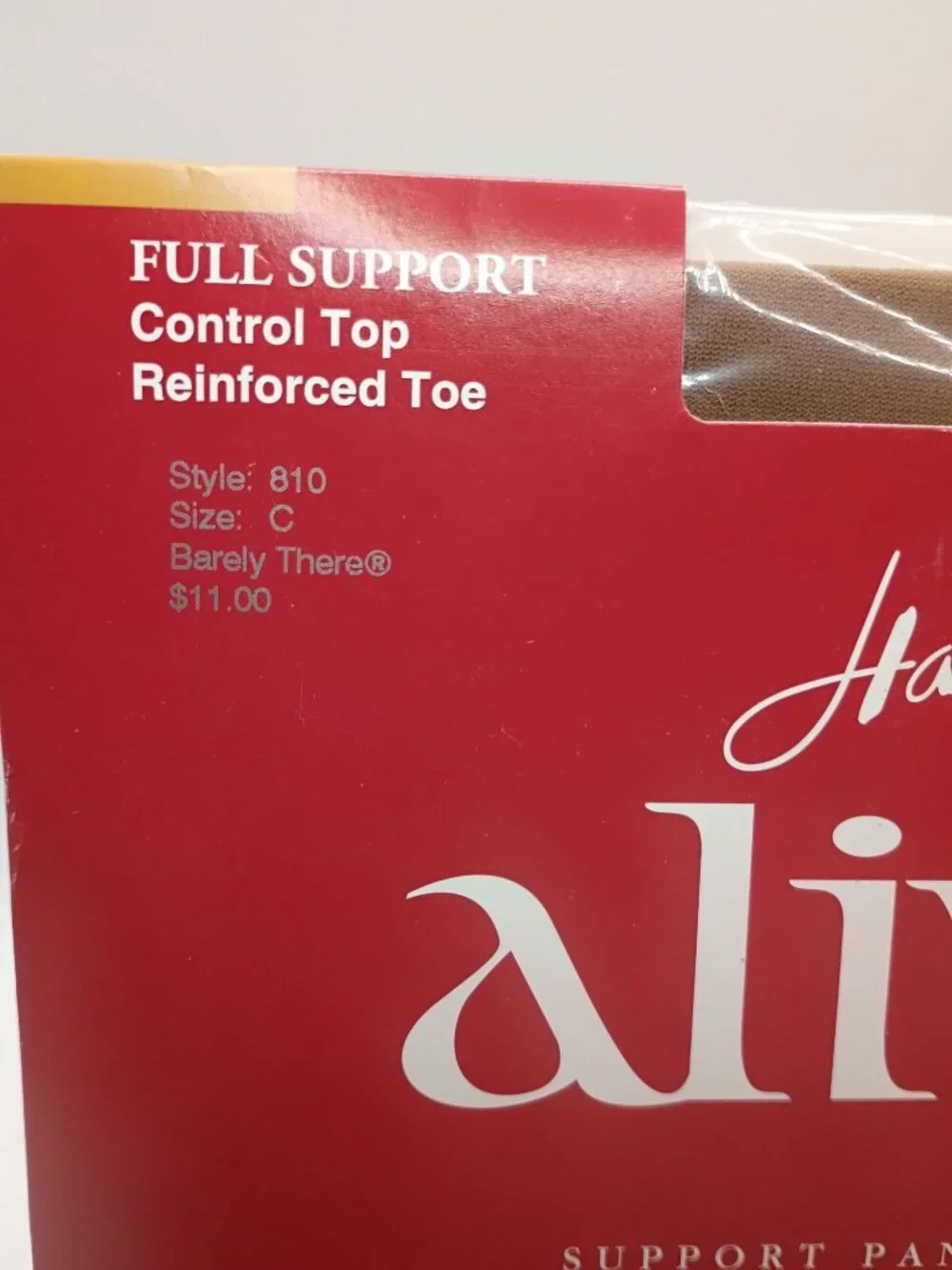 Hanes Alive Full Support Control Top Pantyhose‎ Size C Barely There